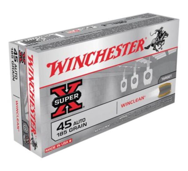Winchester WinClean 45 ACP Brass Enclosed Base 185gr, 50Box/10Case
