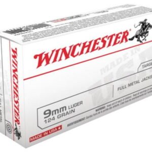 Winchester USA 9mm 124 Gr, FMJ, 50rd Box