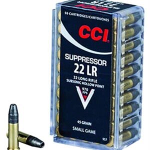 CCI 22LR Suppressor 22 LR 45gr, Lead Hollow Point, 50rd Box