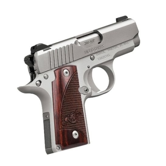 Kimber Micro Stainless Rosewood NS .380 ACP 2.75" 7rds, Silver