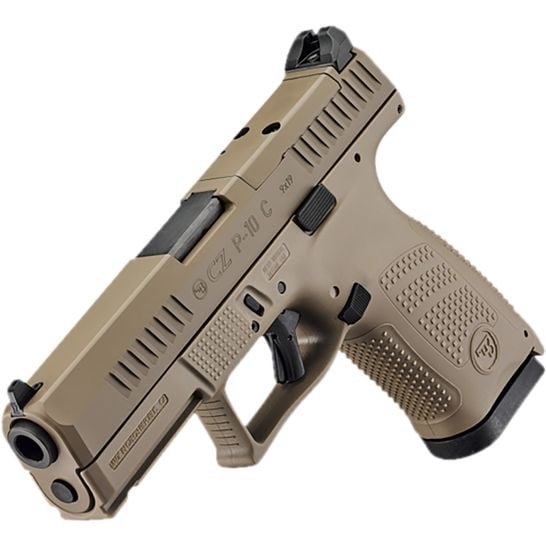CZ P-10 Optics Ready Compact 4" 9mm 15rd Pistol, FDE