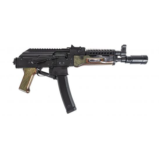 PSA AK-V 9mm Triangle Folding Pistol with Cheese Grater Upper Hand Guard and Linear Comp Flash Can, "Voodoo