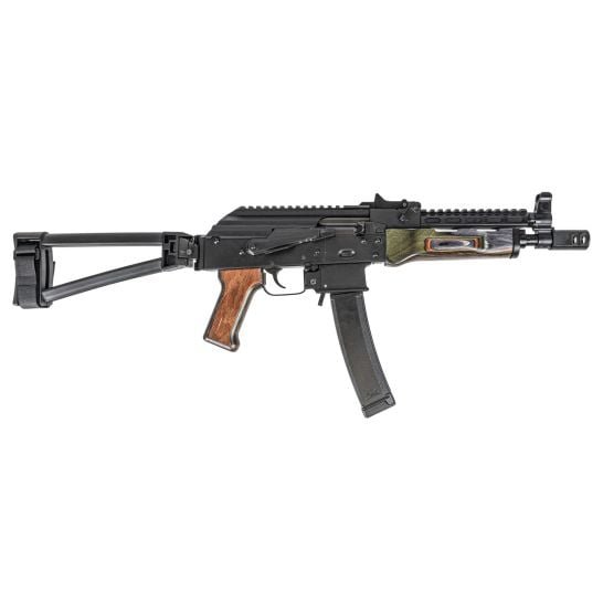PSA AK-V 9mm Voodoo Triangle Folding Pistol, Black With SA Railed Gas Tube