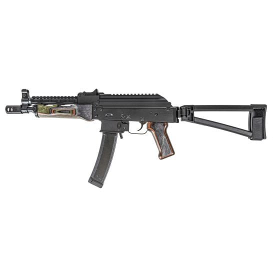 PSA AK-V 9mm Voodoo Triangle Folding Pistol, Black With SA Railed Gas Tube