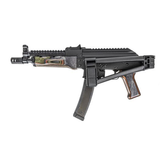 PSA AK-V 9mm Voodoo Triangle Folding Pistol, Black With SA Railed Gas Tube