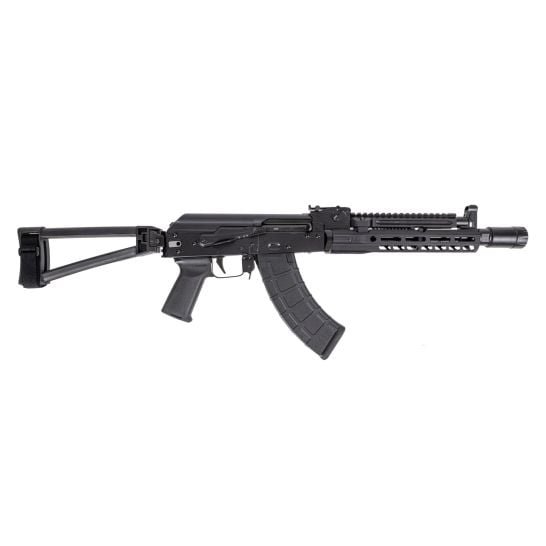 AK-104 Triangle Side Folding Pistol with Triangle Brace, PSA-SLR SOLO 9.45" Rail, ALG Trigger, and Linear Comp