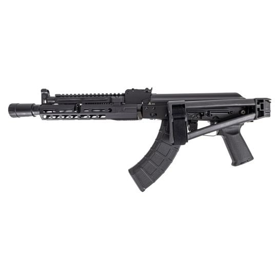 PSA AK-104 Triangle Side Folding Pistol with Triangle Brace, PSA-SLR SOLO 9.45" Rail, ALG Trigger, and Linear Comp