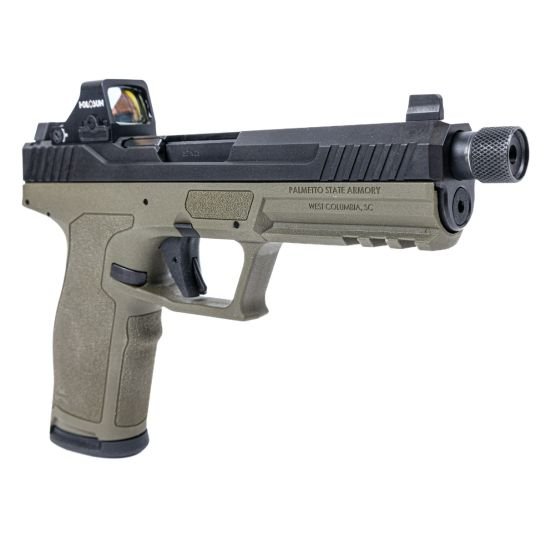 PSA 5.7 Rock Optics Ready Pistol With Threaded Barrel & Holosun 407k Reflex Sight, Two-Tone Sniper Green Rating: 98% of100  (37)