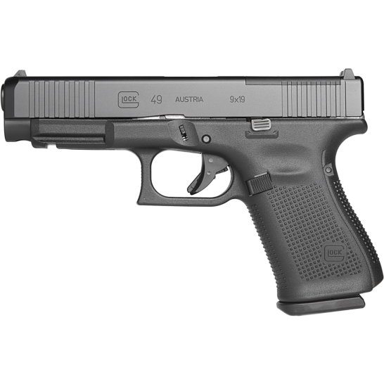 Glock 49 MOS 9mm 4.49" 15rd Pistol, Black - PA495S203MOS