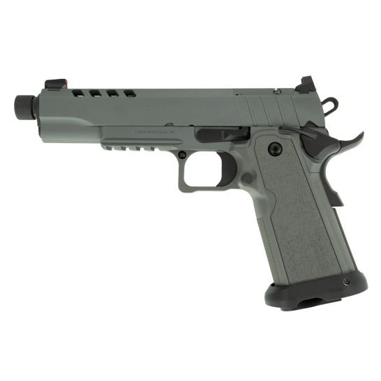 Tisas 1911 Night Stalker DS OR 9mm 5" 17rd Pistol, Platinum Grey Cerakote
