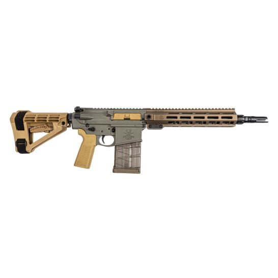 PSA Sabre-10A1 Forged 12.5" .308 Pistol w/Rifle Speed Gas Block and SBA-4 Brace, Moss Green