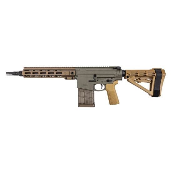 PSA Sabre-10A1 Forged 12.5" .308 Pistol w/Rifle Speed Gas Block and SBA-4 Brace, Moss Green