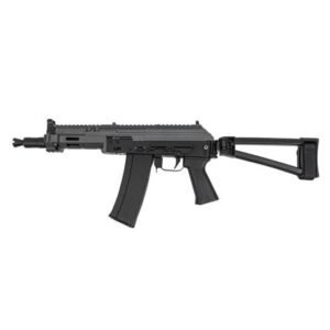 Soviet Arms 300 BLK Krink Triangle Side Folding Pistol, MK3 Krink Chassis Carbon Gray, ALG, and Soviet Arms Grip