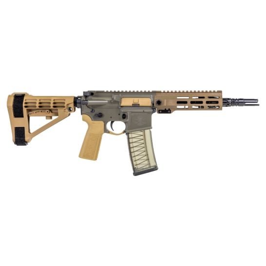 PSA Sabre-15 Forged 8.5" .300 Blackout 1:5 Pistol w/Rifle Speed Gas Block and SBA-4 Brace, Moss Green