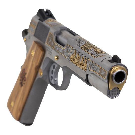 Springfield 1911 Andrea Del Sarto 5" 45acp SS Engraved 7rd Pistol