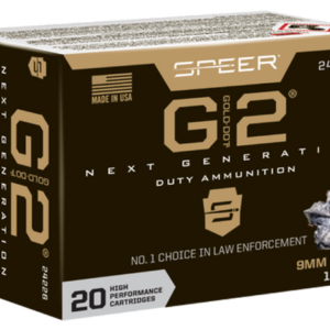 Speer Gold Dot G2, 9mm, 147Gr, Gold Dot Hollow Point, 20rd Box