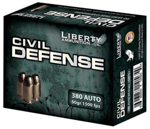 Close× Liberty Ammo Civil Defense 380 ACP 50gr, LF Fragmenting Hollow Point, 20rd Box