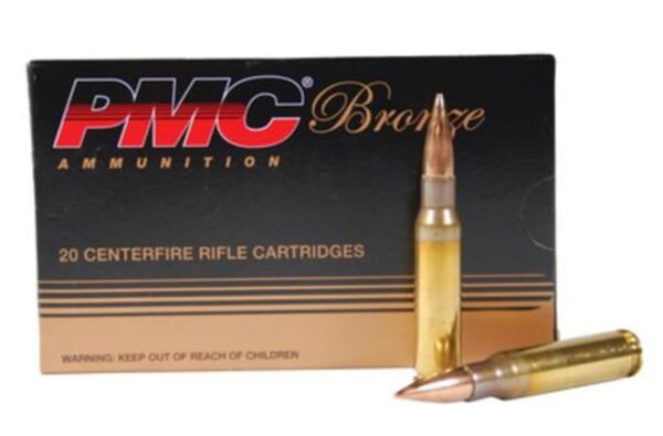 PMC Bronze Target 223 Rem/5.56 NATO 55gr, FMJ, Boat Tail, 20rd Box