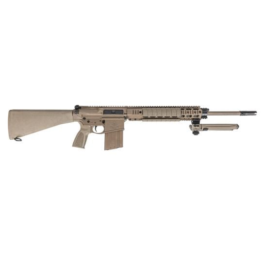 AR-10 Rifle Forged 20" .308 w/ 12.5" Quad Rail, A1 Stock, Magpul Bi-Pod, 3 Mags, & Sabre Bag, FDE