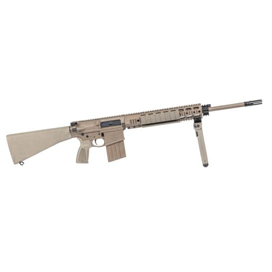 AR-10 Rifle Forged 20" .308 w/ 12.5" Quad Rail, A1 Stock, Magpul Bi-Pod, 3 Mags, & Sabre Bag, FDE