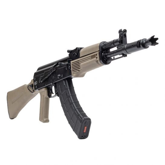 PSA AK-104 Side Folding Rifle w/Pinned and Welded Spiked Extended Booster, FDE