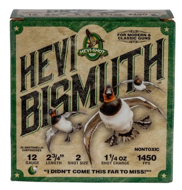 Close× HEVI-Shot Bismuth Waterfowl 12 Ga, 2.75", 2 Shot, 1 1/4oz, 25rd/Box