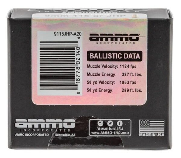 Ammo Inc .38 Special 125gr, Jacketed Hollow Point, 20rd Box