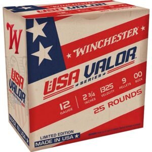 Winchester USA Valor 12 Ga, 2.75" Shell, 9 Pellets, 00 Buck Shot, 25rd Box