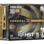 Federal Premium Personal Defense .380 ACP, 99gr, Hydra-Shok Deep Hollow Point, 20rd Box