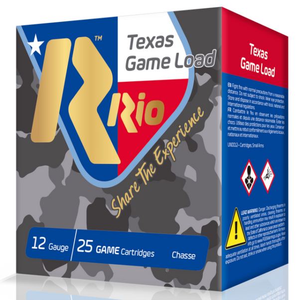 RIO Top Game Texas Game Load High Velocity 12 Ga, 2.75", 1-1/4oz, 7.5 Shot, 25rd Box