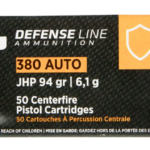 PPU Handgun Defense .380 ACP, 94gr, Jacketed Hollow Point, 50rd Box