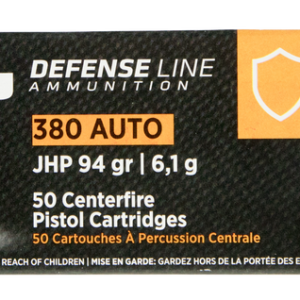 PPU Handgun Defense .380 ACP, 94gr, Jacketed Hollow Point, 50rd Box