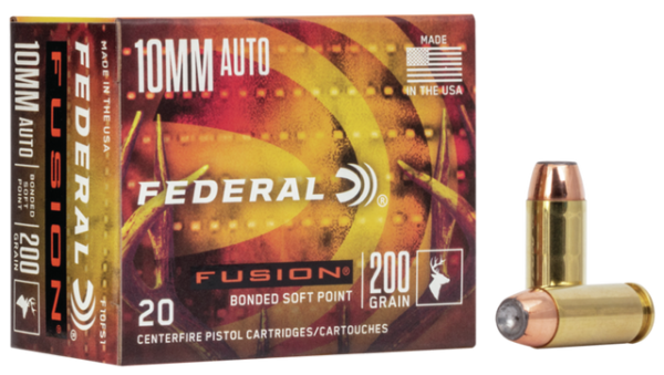 Close× Federal Fusion 10mm, 200gr, 1200 fps, Bonded Soft Point, 20rd Box