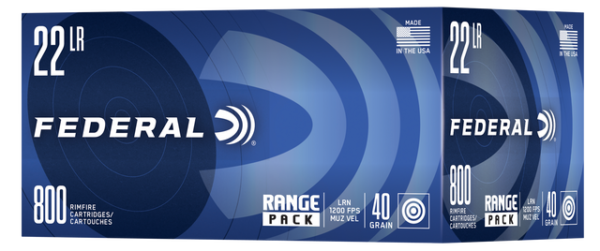 Federal Range 22 LR 40gr, Lead Round Nose, 800rd Box