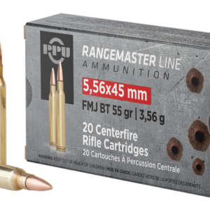 PPU Rangemaster 5.56x45mm NATO, 55gr, FMJBT, 20rd Box