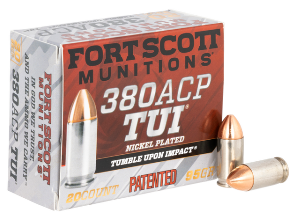 Close× Fort Scott Tumble Upon Impact .380 ACP, 95gr, Solid Copper Spun, 20rd Box