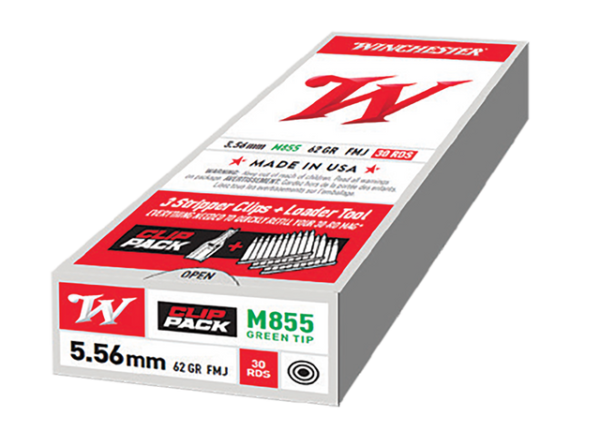 Winchester USA 5.56x45mm NATO, 62gr, FMJ, 30rd Box (Clip Pack)