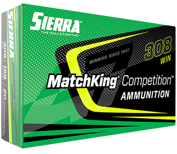 Sierra MatchKing 308 Win 168gr, Hollow Point Boat-Tail (HPBT) 20rd Box