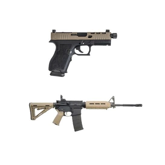 PSA 16" Nitride 5.56 NATO MOE Rifle & PSA Dagger Compact 9mm Pistol w/ SWR RMR Slide & Rear Sight Rear