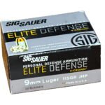 Sig Ammo Elite 9mm, 115gr, V-Crown JHP, 20rd Box
