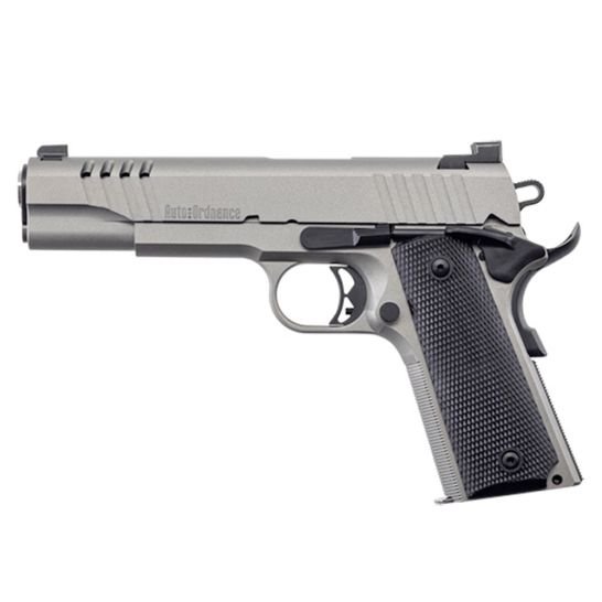 Auto Ordnance 1911 5" 7rds .45 ACP Pistol With Night Sights, Stainless Steel - 1911TCAC6N