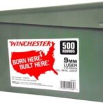 Close× Winchester Handgun Ammo 9mm 115gr, FMJ 500 Rounds per Can – 2 Cans – Total 1000 Rounds